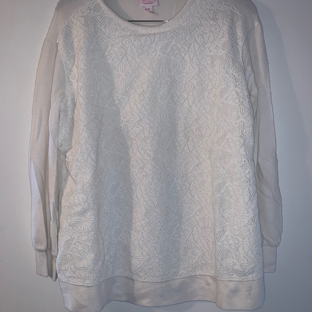 White maternity sweater